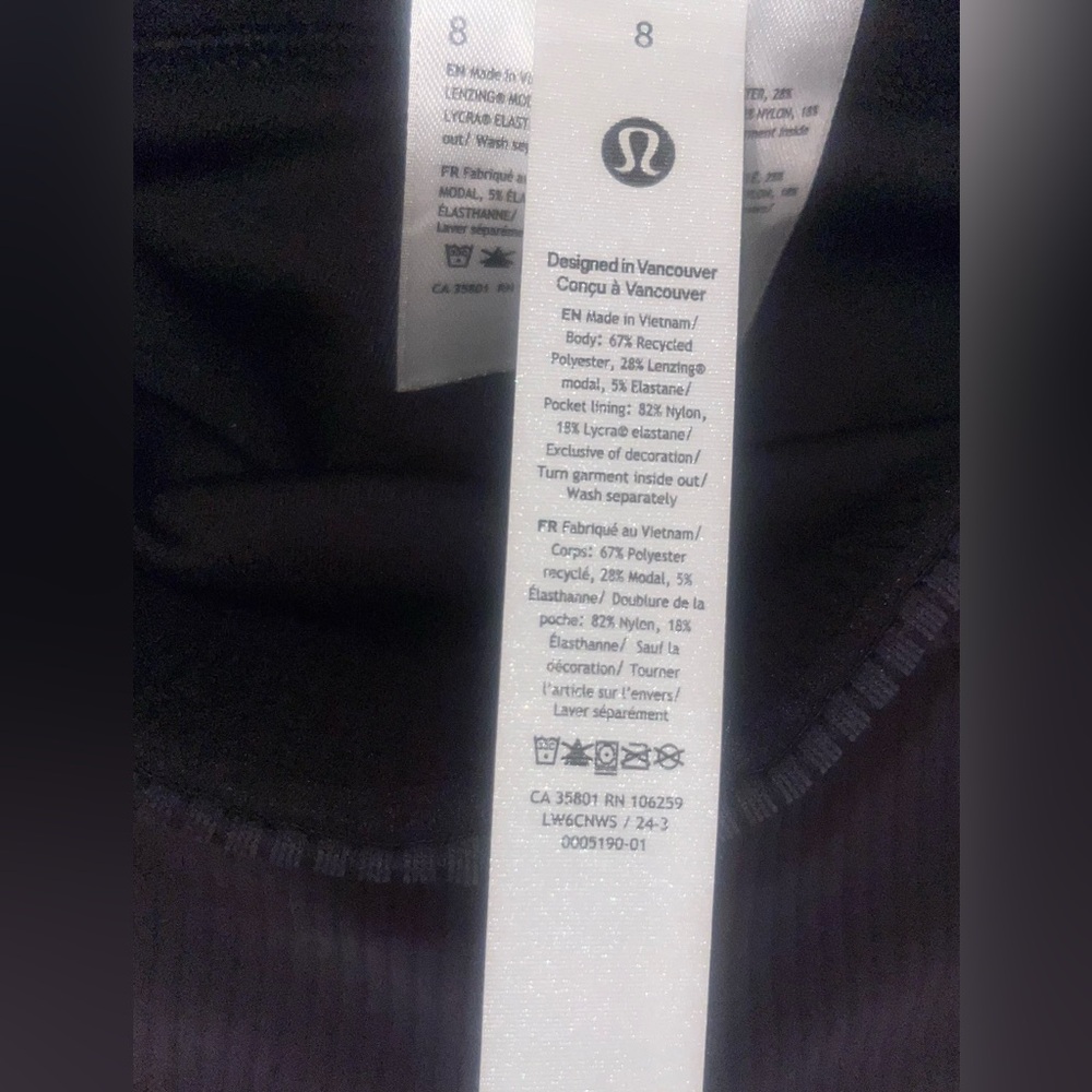 lululemon Ribbed Softstreme Zip-Leg High-Rise Cropped Pant - Picture 5 of 6